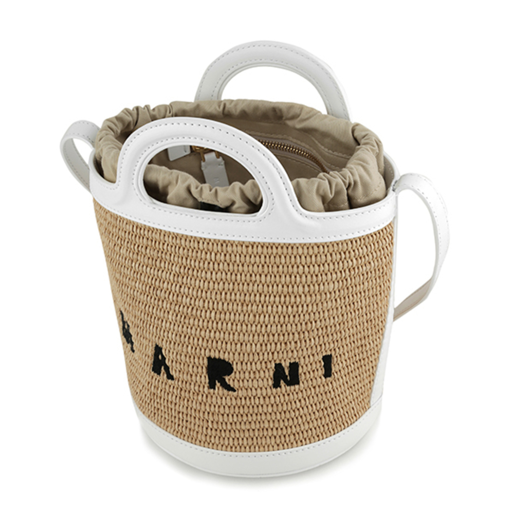 Marni Shoulder Bag Tropicalia Tan White - Picture 4 of 9